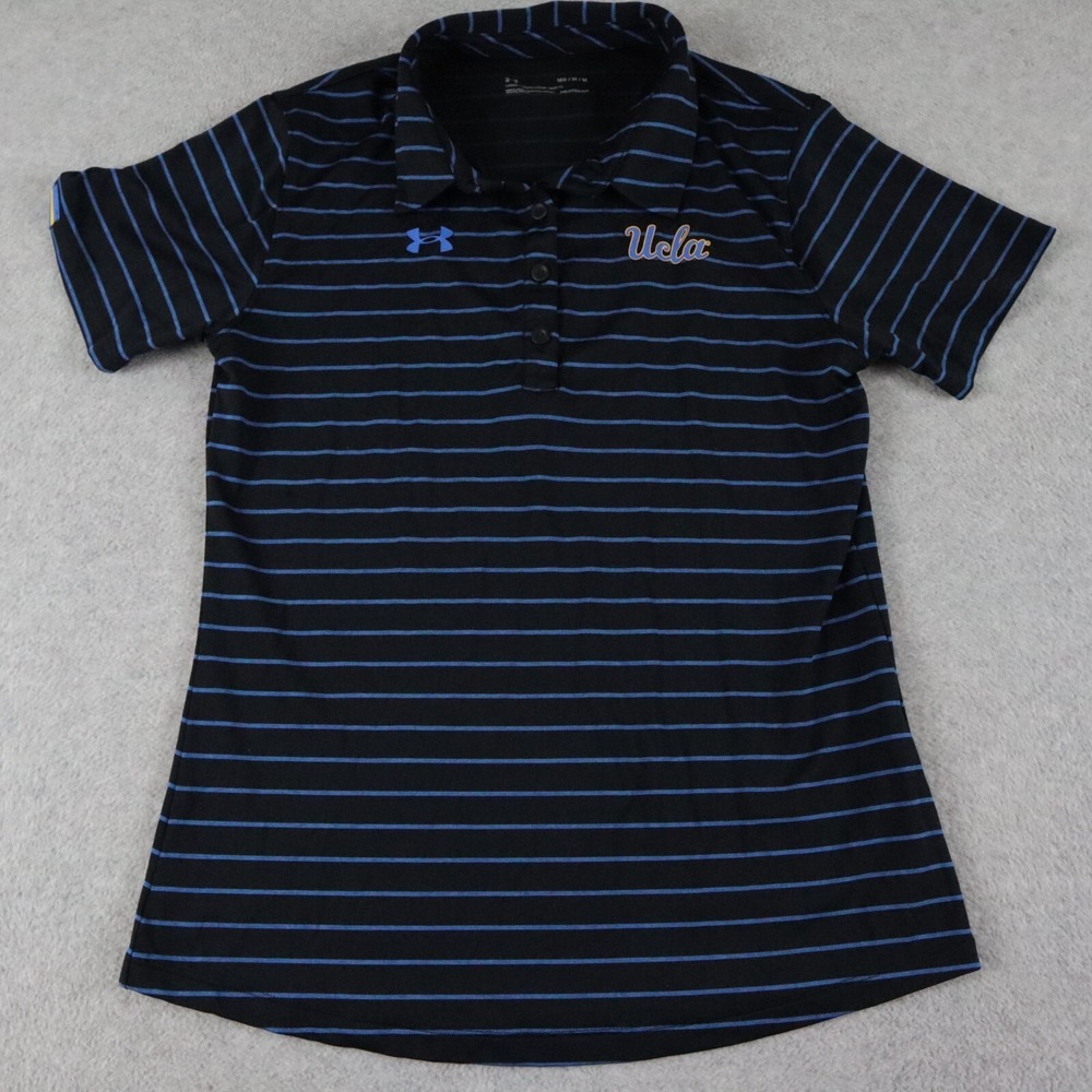 UCLA Bruins Polo Shirt Womens Medium Under Armour Heatgear Loose Short Sleeve